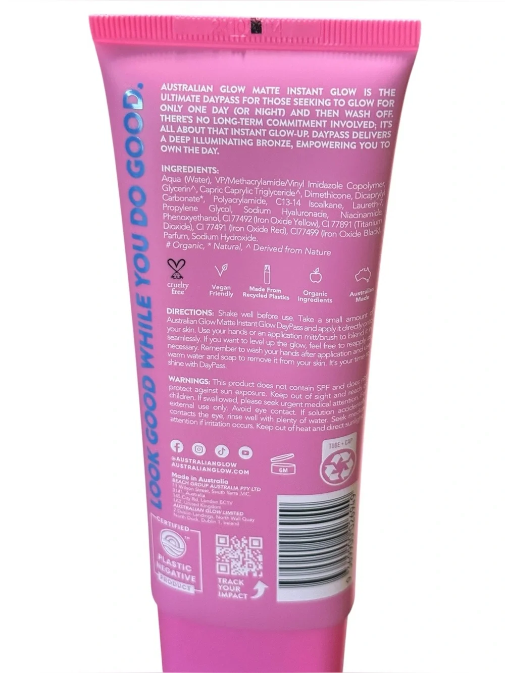 The Australian Glow Matte Instant Glow Daypass 3.38oz 100ml New Sealed